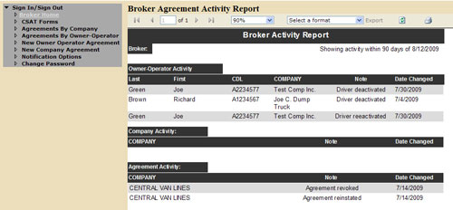 Broker Active Page